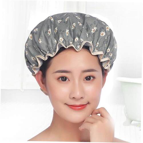 Shower cap for women's double thick waterproof shower ca