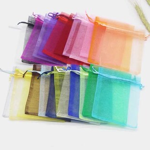 100Pcs Wedding Gift Pull Bag Organza Bag Jewelry Tulle Dra