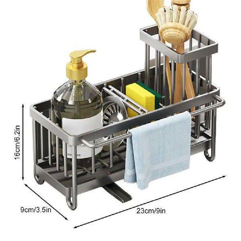 Kitchen Countertop Sink Caddy Sponge Holder Rustproof