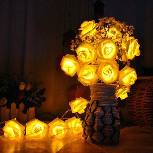 1.5M 10led Battery LED Rose Christmas Lights Holiday String