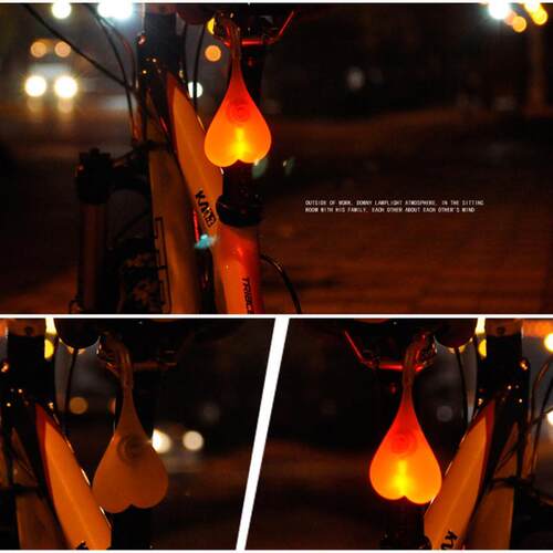 Bicycle Taillight Silicone Cycling Heart Ball Egg Lantern Wa