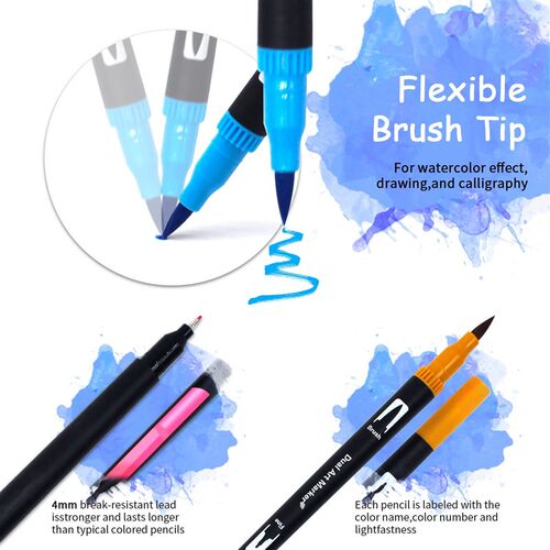 12/24/36/48 Colors Art Marker Dual Brush Pens Brush and Fine