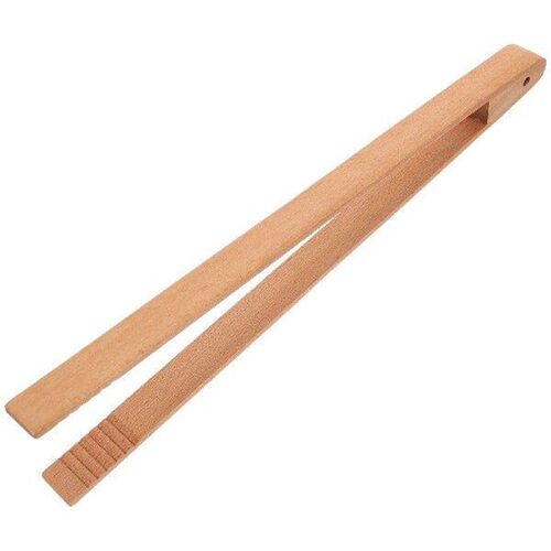 Wooden Food Clips Holder Kitchen Tongs Long Toaster Serving