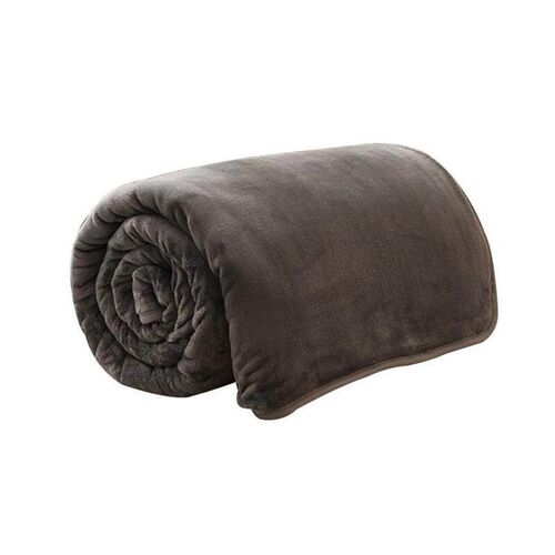 Solid Warm Blanket Soft Embossed Coral Fleece Blanket On Bed