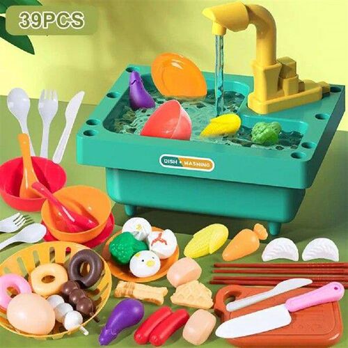 39Pcs/Set Kitchen Sink Toys with Water Cycle System Safe