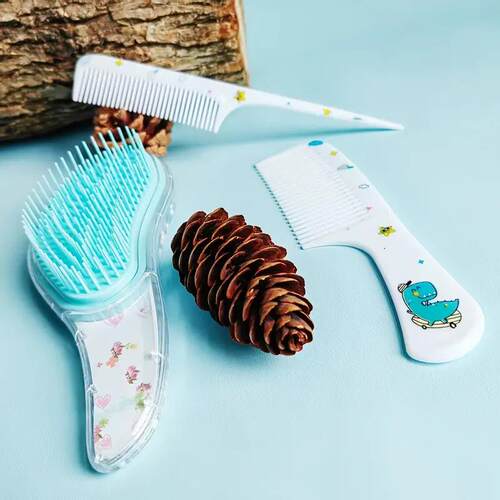 3Pcs Cartoon Comb Set Wet and Dry Dual-useHair Styling