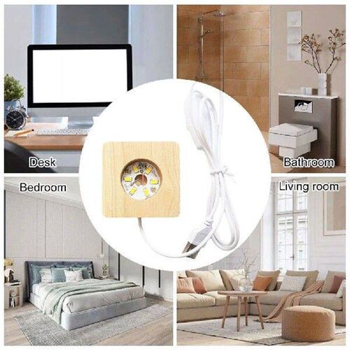 8cm Illuminated Display Base Wooden LED Light Display Base