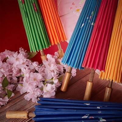82/84cm Silk Cloth Women Umbrella Japanese Cherry Blossoms A