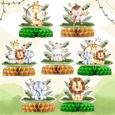 Jungle Animals Honeycomb Desktop Decor Jungle Birthday Party