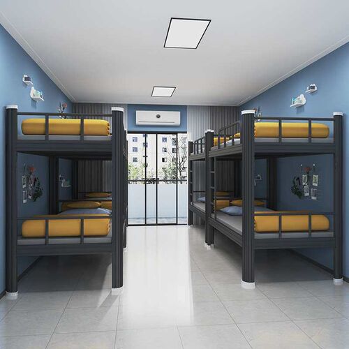 Upper and lower bunk iron frame bed double dormitory high an