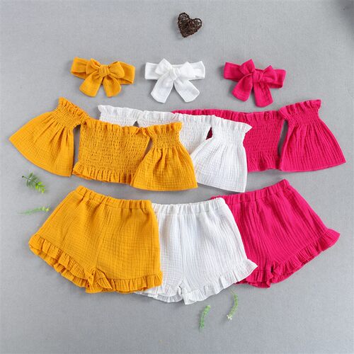 1-6Y Summer Fashion Kid Baby Girls Clothes Sets Short Sleeve