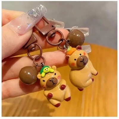 1-10Pcs Funny Cartoon Capybara Keychains Women Men Charms Re
