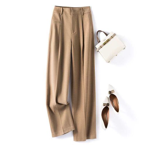 Early Spring New Style Worsted Wool Suit Pants Womens High
