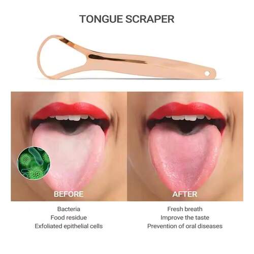 Set of 3 Tongue Scrapers for Adults Tough Metal Tongue Clean