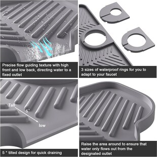 Kitchen Sink Faucet Splash Guard Draining Mat Silicone