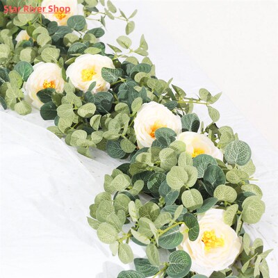 2M Artificial Flowers Plants Fake Eucalyptus Vine Garland Ha