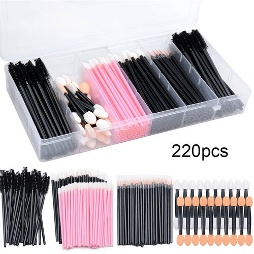 220Pcs Makeup Tools Kit Case Eyebrow rush Eyelash Mascara Wa