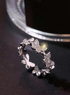Fashion Silver Color Dancing Moving Butterfly Rings Dainty I