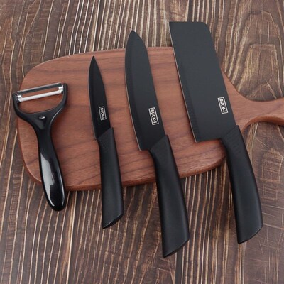 kitchen knife Black steel cutting board set Paring Knife