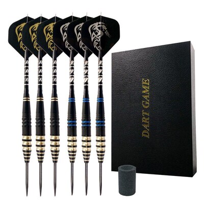 New 6pcs/set 23g Tungsten Steel Needle Darts Gift Box Set wi