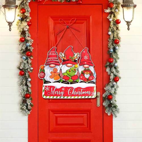 Navidad Christmas Decor Door Pendants Paper Santa faceless d