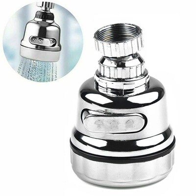 Rotating Faucet Movable 3 Mode Kitchen Tap Head 360 Degree W