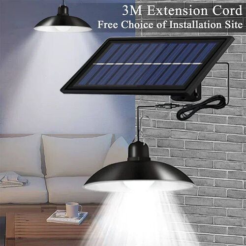 Single Dual Heads Solar Pendant Lights Remote Control Indoor