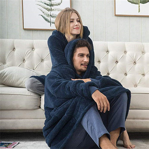 Winter Hooded Sweater Blanket Women Oversized Fleece Blanket