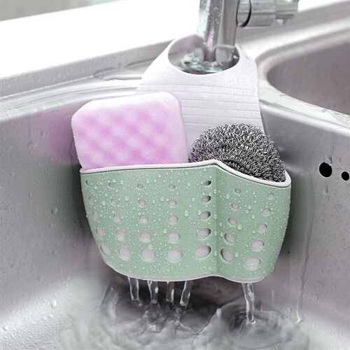 2Layer Adjustable Snap Buckle Sink Storage Hanger Kitchen Sh