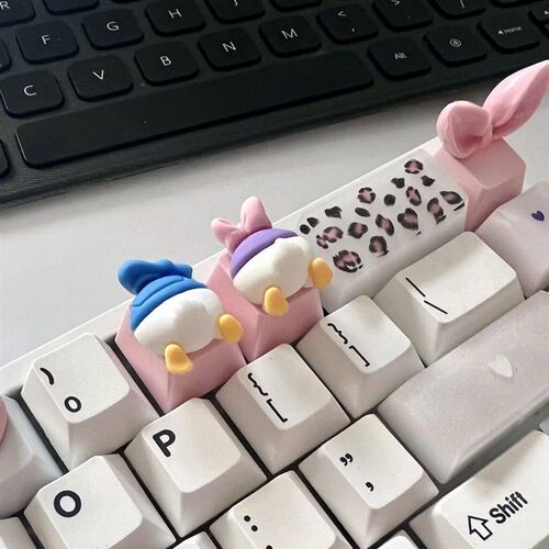 Handmade  Daisy Duck Donald Duck Keycaps for Mechanical Keyb