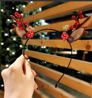 Elk Antler Headband Forest Branch Deer Ear Christmas Party