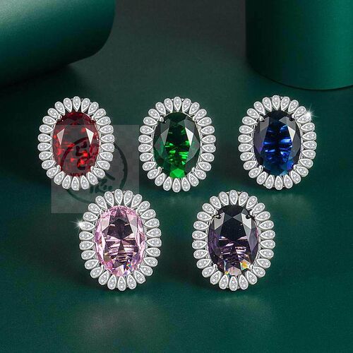 -Oval imitation ruby tourmaline gemstone color gemstone open