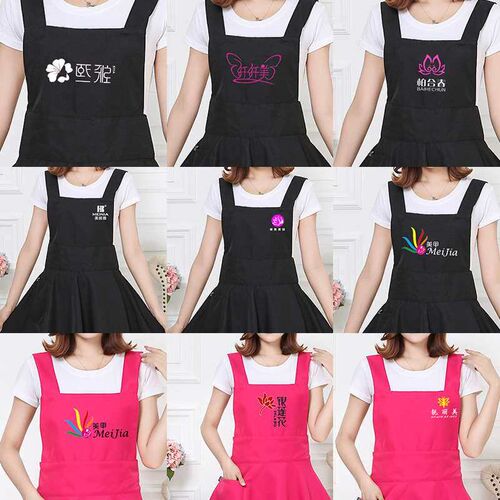Home Cute Apron Beauty Nail Art Work Clothes Waist Embroider