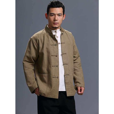 Mafan fabric mens improved Tang suit pair-up ramie Chinese