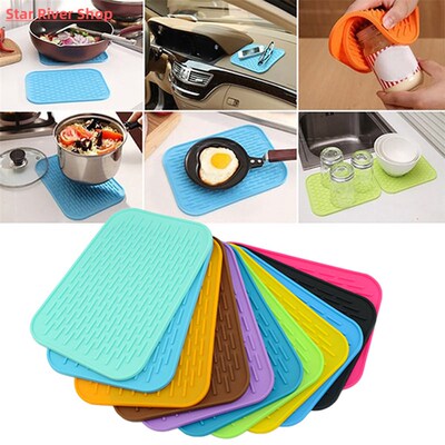 Kitchen Silicone Heat Resistant Table Mat Non-slip Pot Pan H