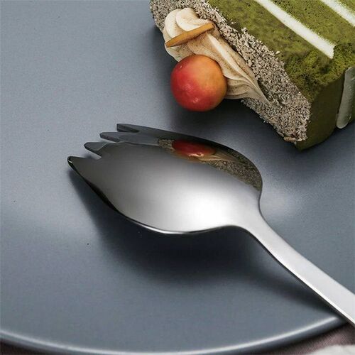 Stainless Steel Fruit Fork Spoon Long Handle Ice Cream Salad