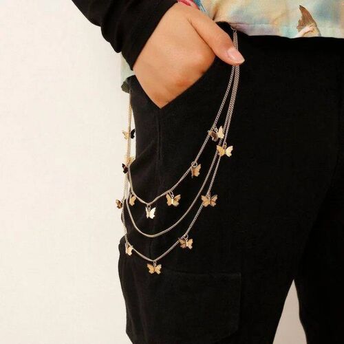 Fashion Butterfly Waist Chains Jeans Trousers Skirt Multi Al