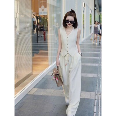 2023 Women Summer Linen Vests Coats Casual Solid V-Neck Sing
