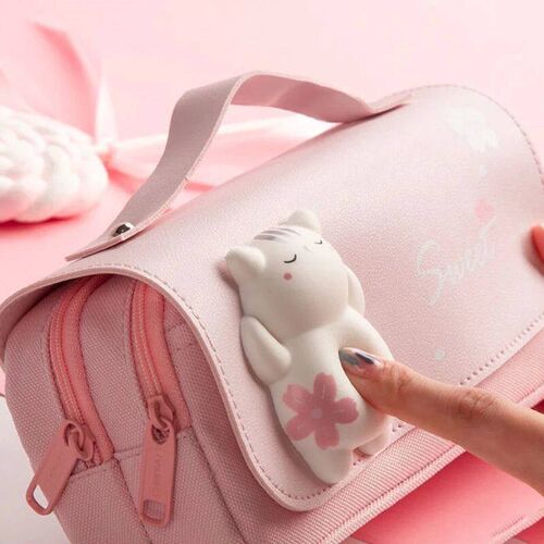 Cute Cat Large Capacity Stress Relieving Pencil Case Big Pen