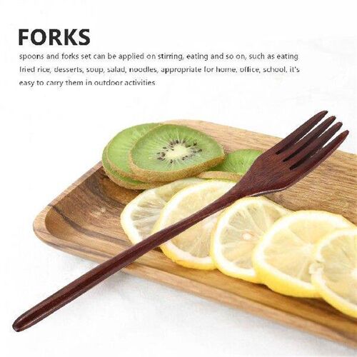 10 Pcs Wooden Spoons Forks Set Wooden Utensil Set Reusable