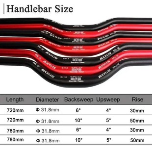 Mountain Bike Handlebar 31.8mm 25.4mm Bicycle Riser Bar 620/