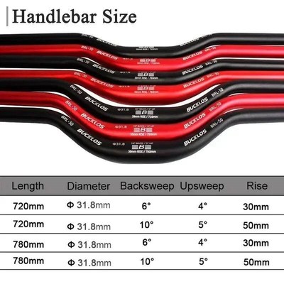 Mountain Bike Handlebar 31.8mm 25.4mm Bicycle Riser Bar 620/
