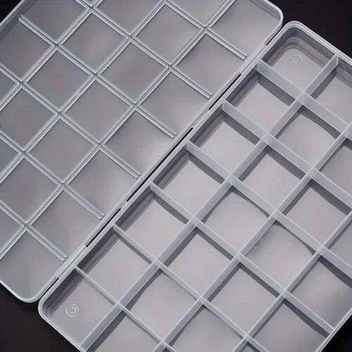 1Pc Multifunctional Clear Plastic Organizer Box with Grids C