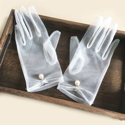 Korean Summer Simple Gauze Gloves Wedding Accessory Bride Ce