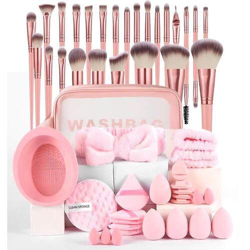 48-piece beauty tools set Makeup brush powder puff 全套组合