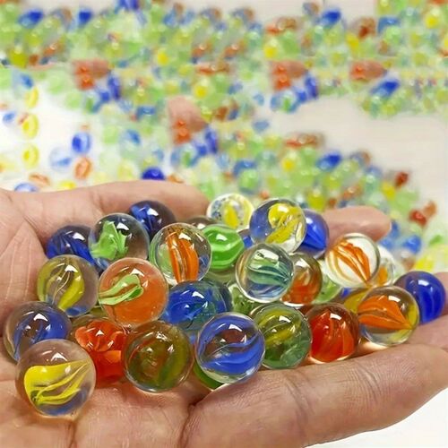 100Pcs 0.55inch Colorful Glass Beads for Home Decoration, Aq