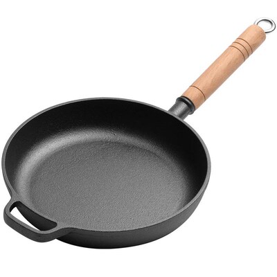 Cast Iron Pan Uncoated Non-stick Barbecue Frying Pan Kitchen