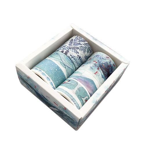 5Rolls Solid Color Washi Tape Set Decorative Masking Tape