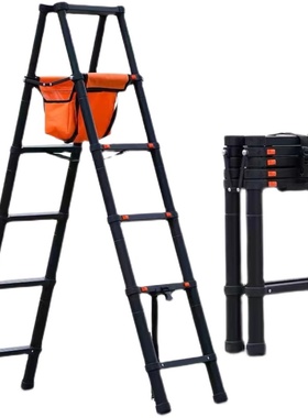 镁多力可行走人字梯加厚铝合金梯工程梯升降梯装修伸缩移动梯子