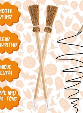 40 Pcs Witch Broom Pencils for Halloween Broomstick Ballpoin